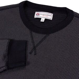 Wallace & Barnes Mens L Gray Crew Neck Long Sleeve‎ Waffle Knit Sweater